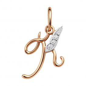 Золотая подвеска-буква К Karatov с фианитом Т142031729-К Т142031729-К фото